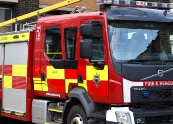 Ferry fire at Newhaven Harbour