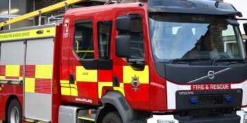 Ferry fire at Newhaven Harbour