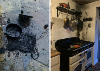 Air fryer catches fire after hob accidentally turned on