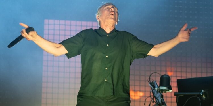 Underworld on Brighton Beach 20.7.24 (pic Mike Burnell) Underworld perform life long memory concert ‘On The Beach’ in Brighton