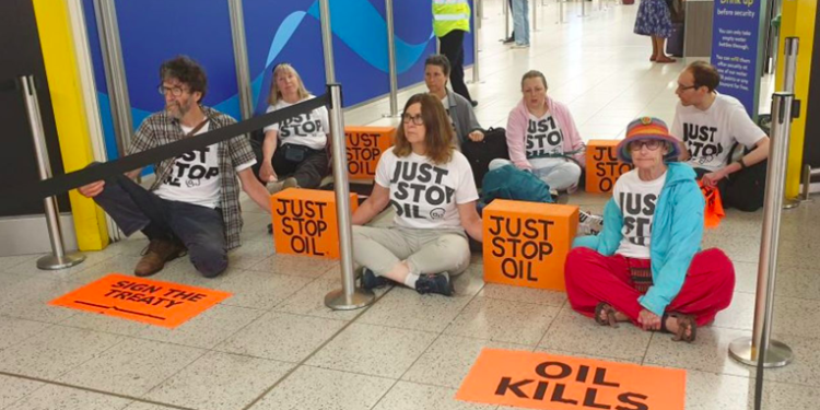 Just Stop Oil protesters arrested at Gatwick airport
