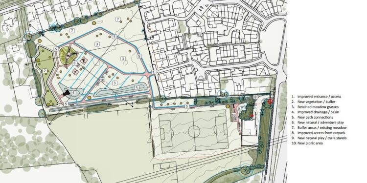 Community objections to West Sussex field improvements including new play areas, tree planting and new paths