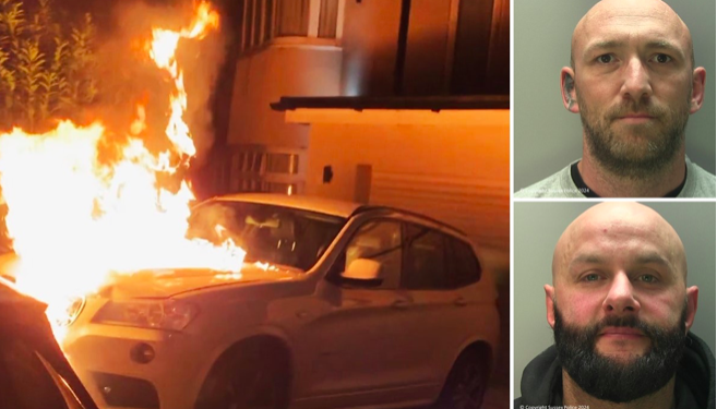 Two men sentenced in East Sussex for a series of arson and criminal damage offences
