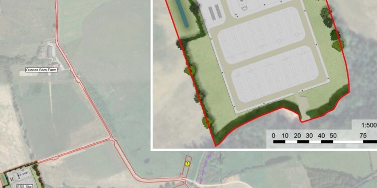 Plans to build a West Sussex 72 battery energy storage system proposed