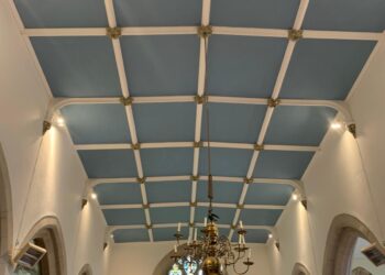 12th century village church’s ceiling lovingly restored
