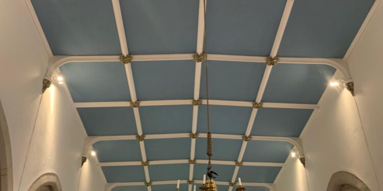 12th century village church’s ceiling lovingly restored