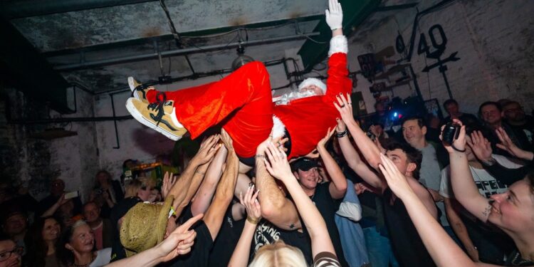 Ho! Ho! Ho! Merry Christmas from Santa at the Green Door Store, Brighton 19.12.24 (pic Cris Watkins) The Wormz have turned: it’s party time with SNAYX in Brighton