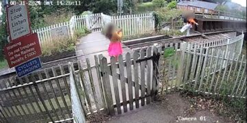 Shocking footage shows people posing for selfies on railway track