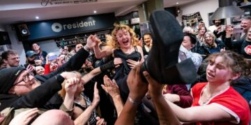 Who let the toilet rolls out? Lambrini Girls in action!