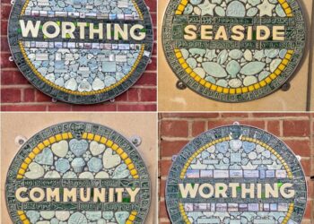 Community art project creates mosaic station signs