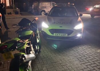 Motorbike seized after driving through town at 70mph