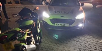 Motorbike seized after driving through town at 70mph