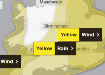 Met Office warns of high winds and heavy rain