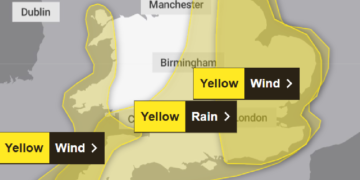 Met Office warns of high winds and heavy rain