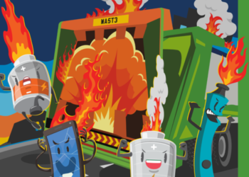 Battery blamed for recycling lorry fire