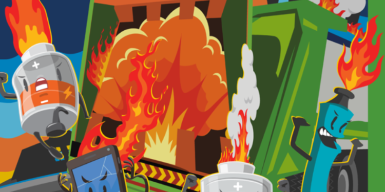 Battery blamed for recycling lorry fire