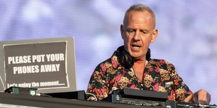 Fatboy Slim on Brighton Beach 16.7.26 (pic Mike Burnell) Fatboy Slim kicks off this year’s ‘On The Beach’ festival on Brighton Beach