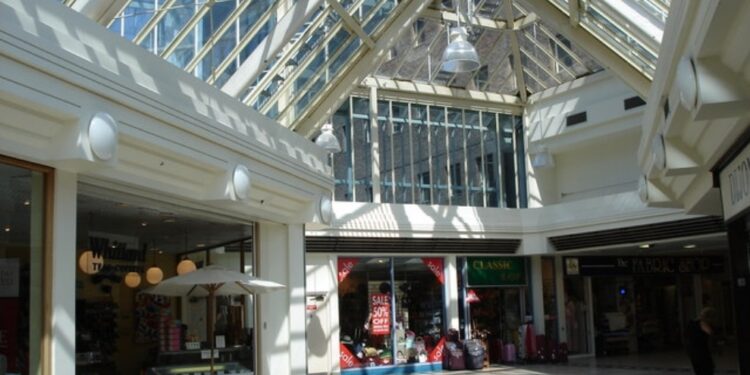 Shopping centre closed after panel falls from roof