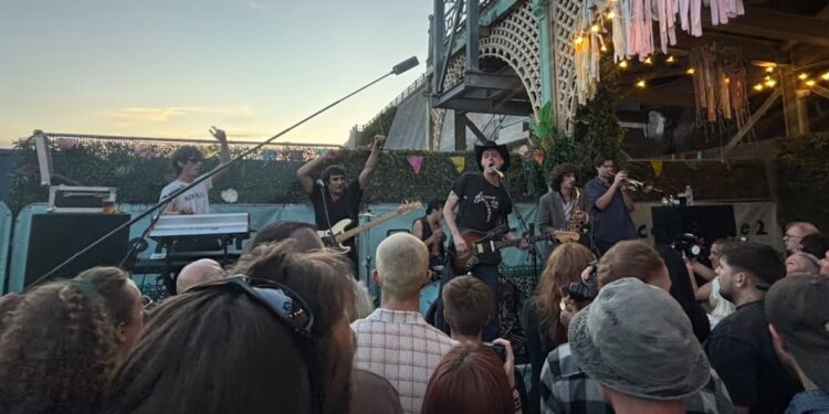 Opus Kink on the Terrace of the Concorde 2, Brighton 6.8.26 (pic Keir Shields) Opus Kink: Pretty Showboys on the Terrace