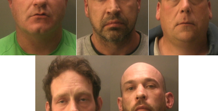 From top left to right, William Donohoe, Alan Colquhoun and Ian Smith and, from bottom left, Jacob Cronin and Daniel Ruffell Five men jailed for importing £34m cocaine haul on fishing boat